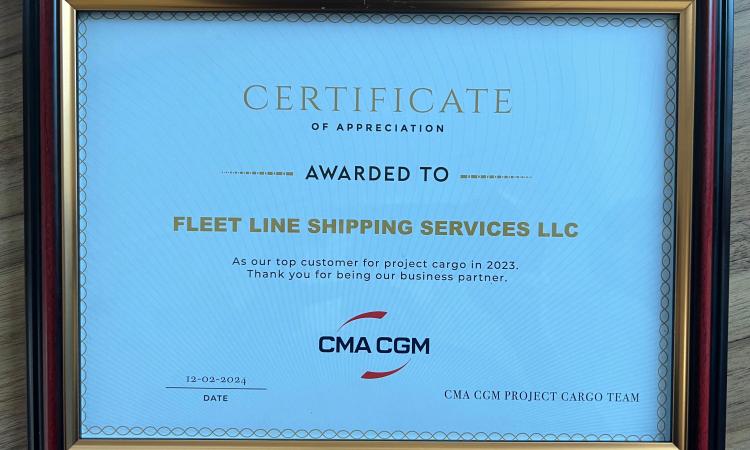 FLS wins CMA-CGM’s top project cargo supporters award.