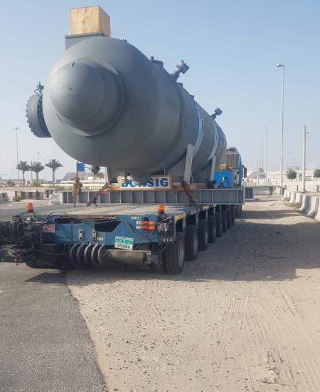 120 TON OF GAS COOLER MOVED FROM ANTWERP TO ABU DHABI